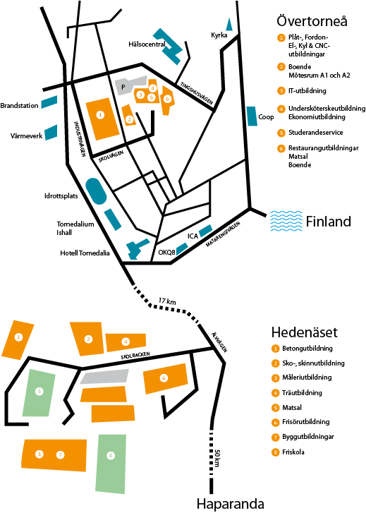 Översiktskarta, Övertorneå-Hedenäset